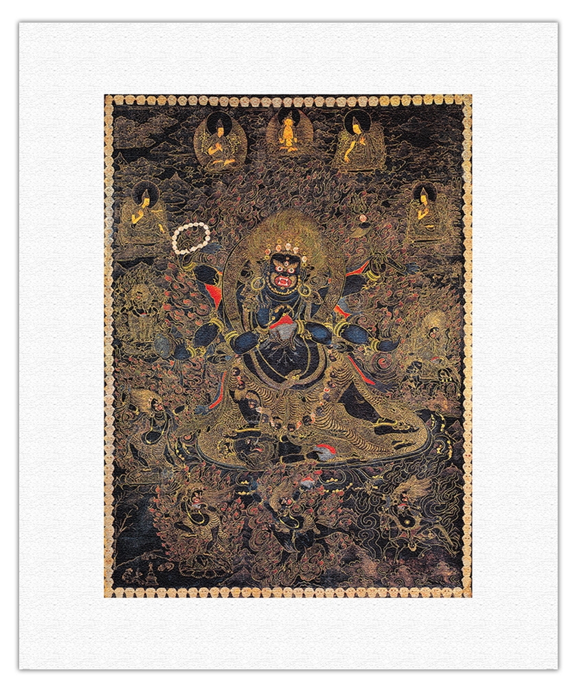 Mahakala Great Protector of Buddha - Vintage Tibetan Thangka Buddhist Painting - Picture 8 of 25