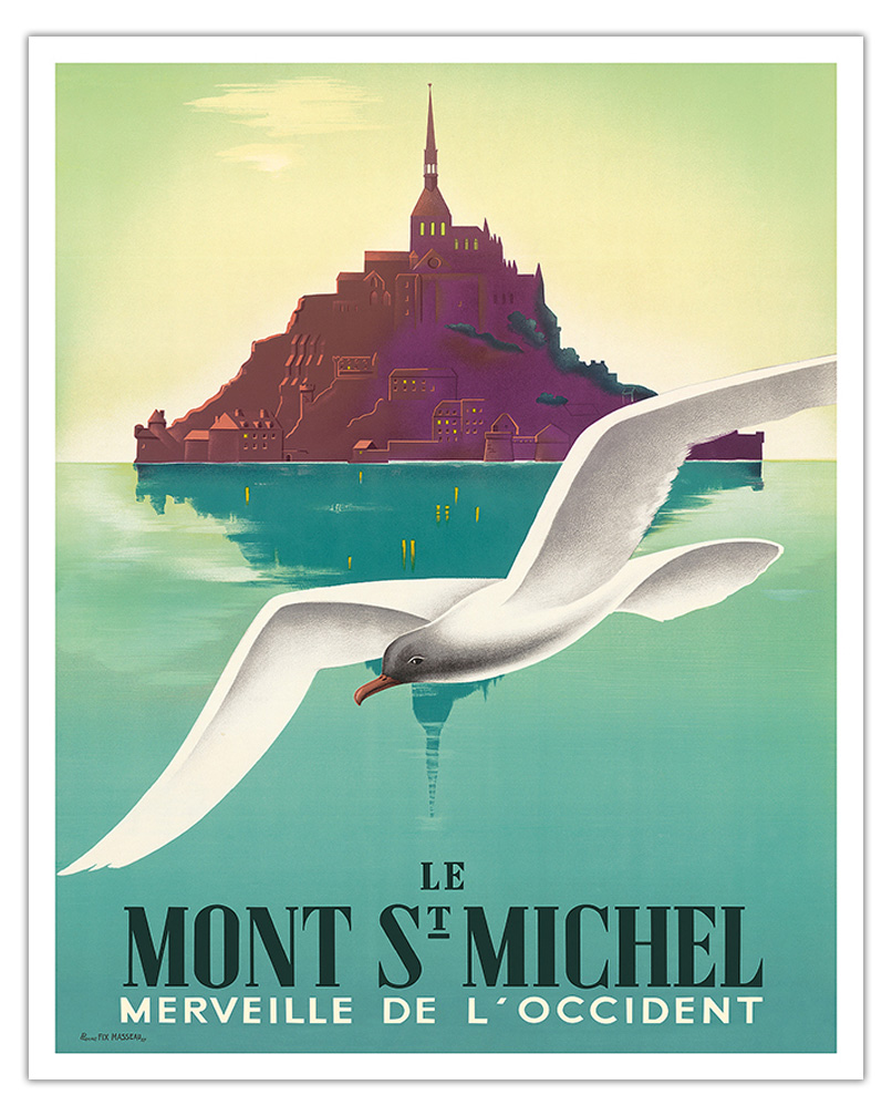 Le Mont St Michel Normandy France - Vintage Travel Poster by Pierre Fix-Masseau - Picture 3 of 25