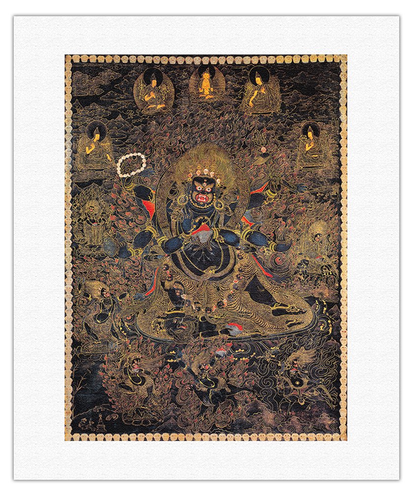 Mahakala Great Protector of Buddha - Vintage Tibetan Thangka Buddhist Painting - Picture 9 of 25