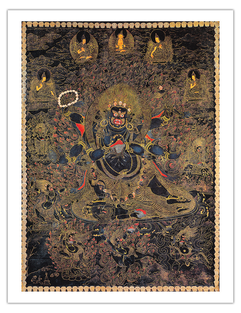 Mahakala Great Protector of Buddha - Vintage Tibetan Thangka Buddhist Painting - Picture 4 of 25