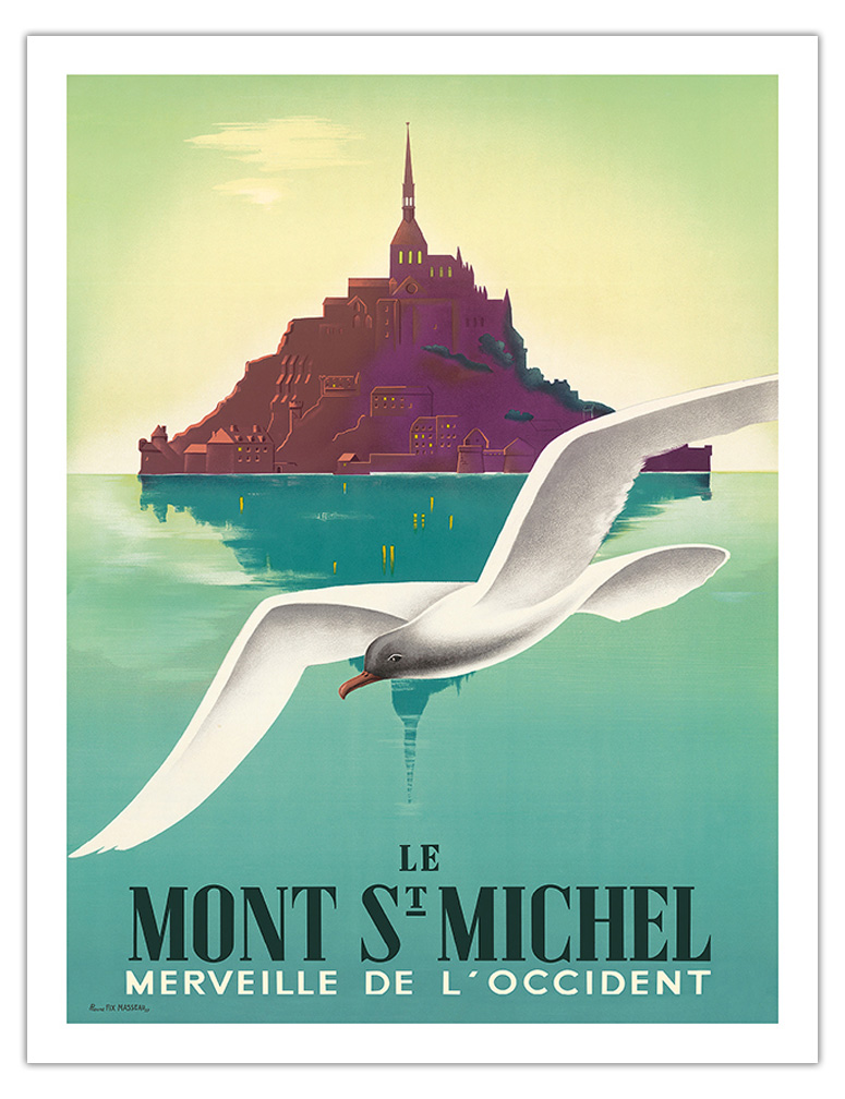 Le Mont St Michel Normandy France - Vintage Travel Poster by Pierre Fix-Masseau - Picture 4 of 25