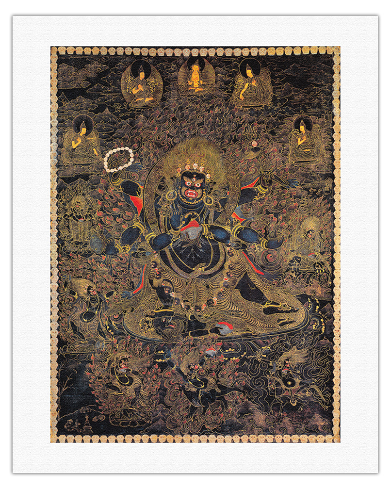 Mahakala Great Protector of Buddha - Vintage Tibetan Thangka Buddhist Painting - Picture 10 of 25