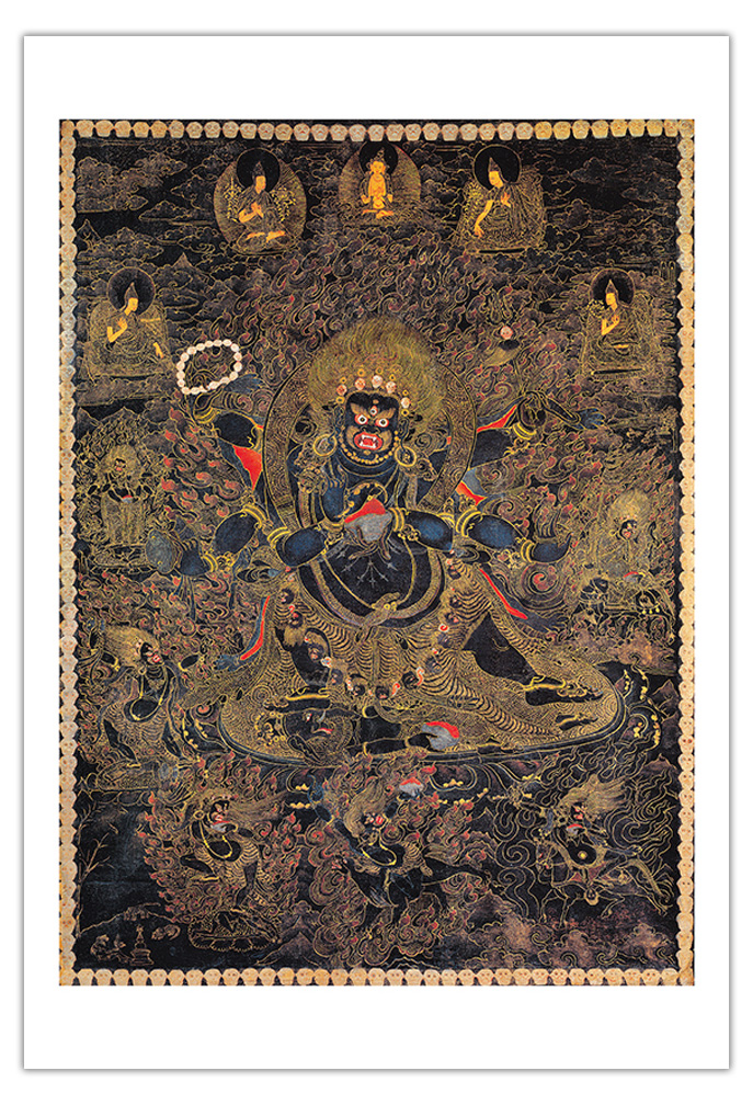 Mahakala Great Protector of Buddha - Vintage Tibetan Thangka Buddhist Painting - Picture 5 of 25