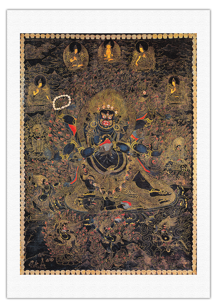 Mahakala Great Protector of Buddha - Vintage Tibetan Thangka Buddhist Painting - Picture 11 of 25