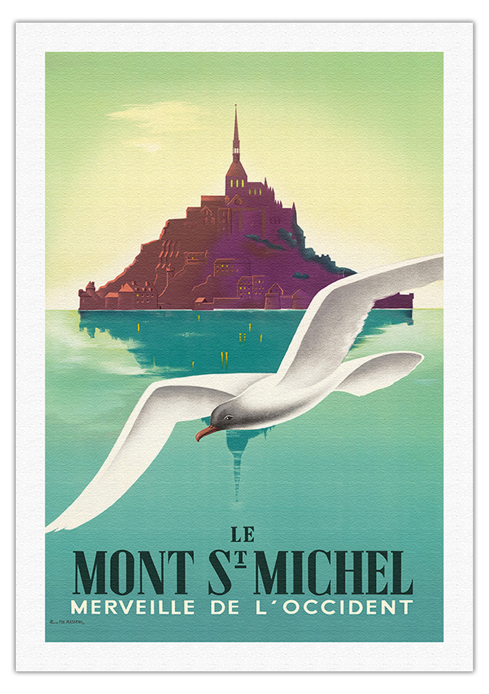 Le Mont St Michel Normandy France - Vintage Travel Poster by Pierre Fix-Masseau - Picture 11 of 25
