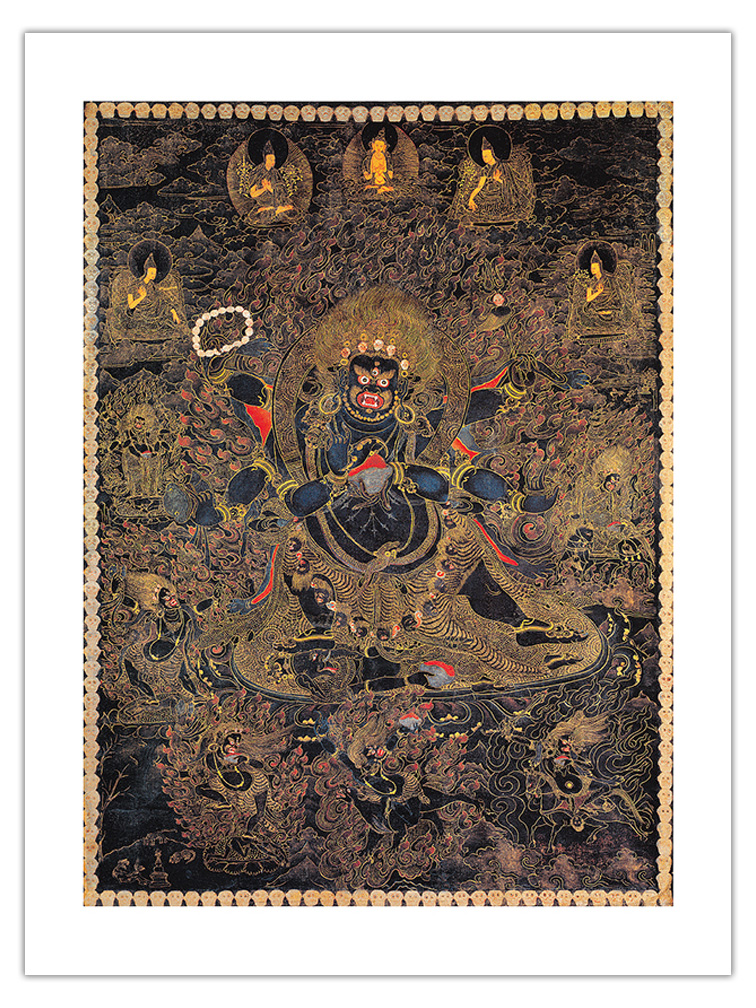 Mahakala Great Protector of Buddha - Vintage Tibetan Thangka Buddhist Painting - Picture 6 of 25