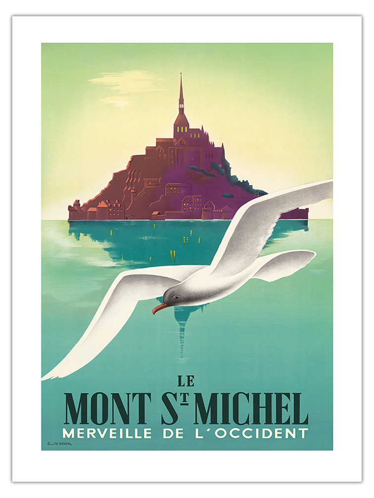 Le Mont St Michel Normandy France - Vintage Travel Poster by Pierre Fix-Masseau - Picture 6 of 25