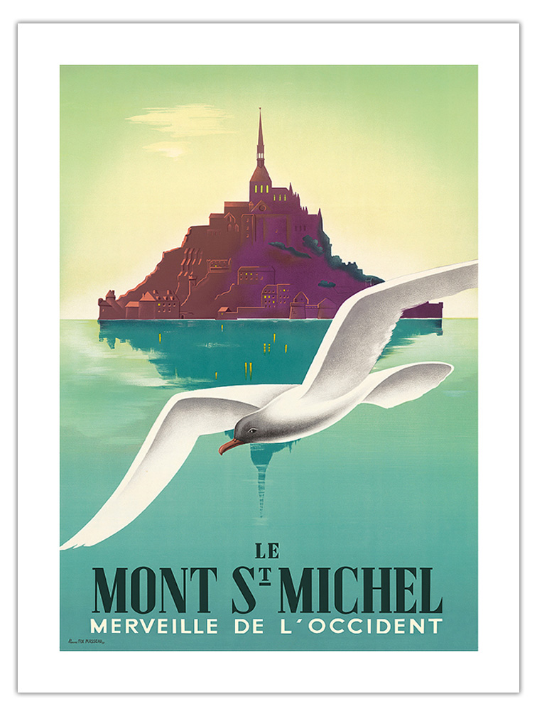 Le Mont St Michel Normandy France - Vintage Travel Poster by Pierre Fix-Masseau - Picture 7 of 25