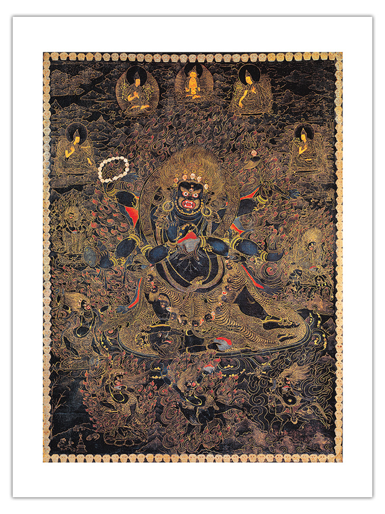 Mahakala Great Protector of Buddha - Vintage Tibetan Thangka Buddhist Painting - Picture 12 of 25