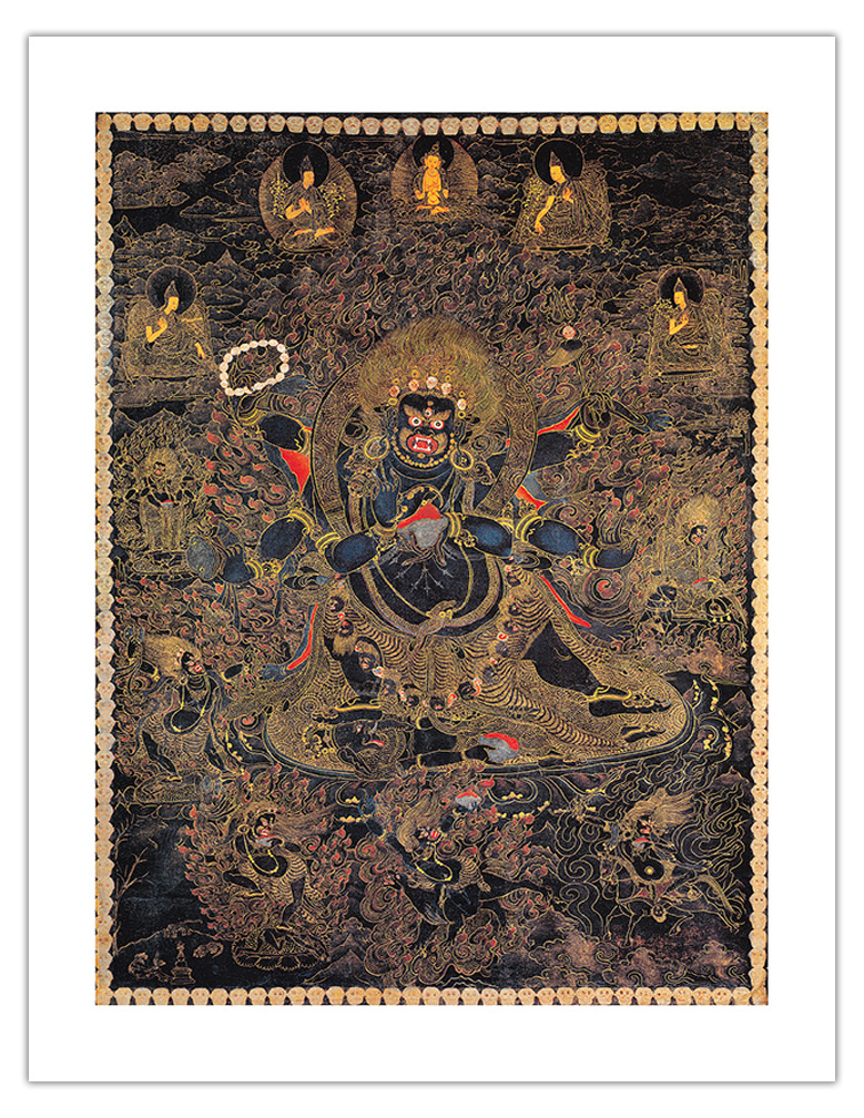 Mahakala Great Protector of Buddha - Vintage Tibetan Thangka Buddhist Painting - Picture 13 of 25