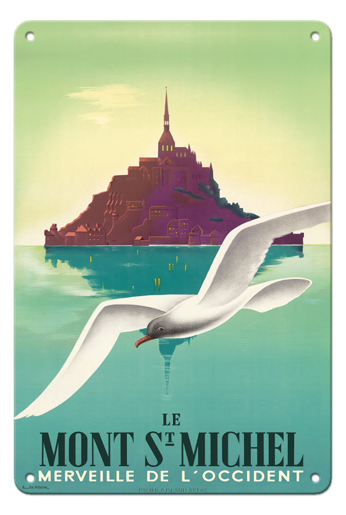 Le Mont St Michel Normandy France - Vintage Travel Poster by Pierre Fix-Masseau - Picture 24 of 25