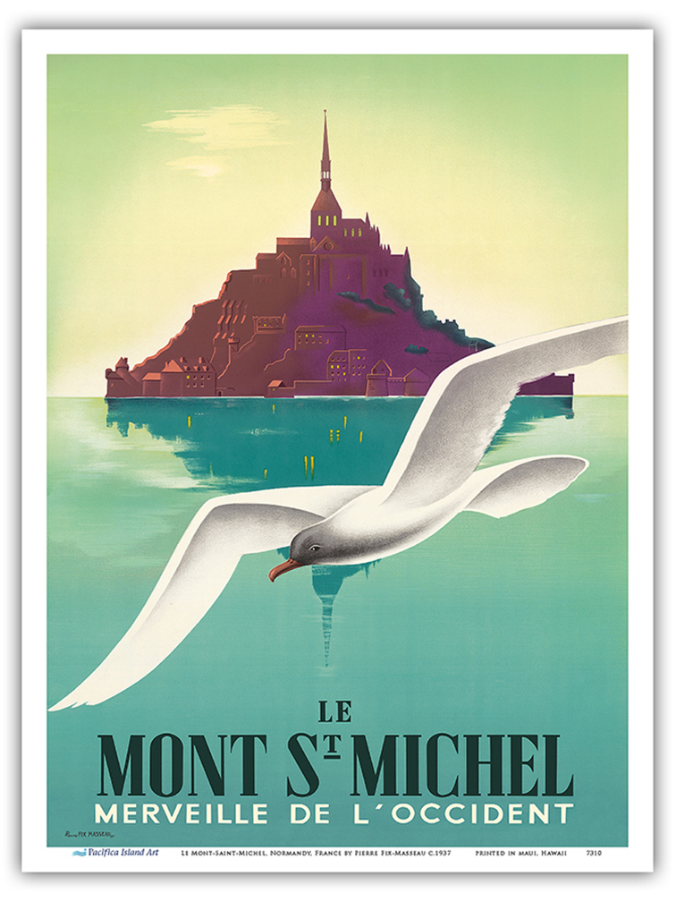 Le Mont St Michel Normandy France - Vintage Travel Poster by Pierre Fix-Masseau - Picture 16 of 25