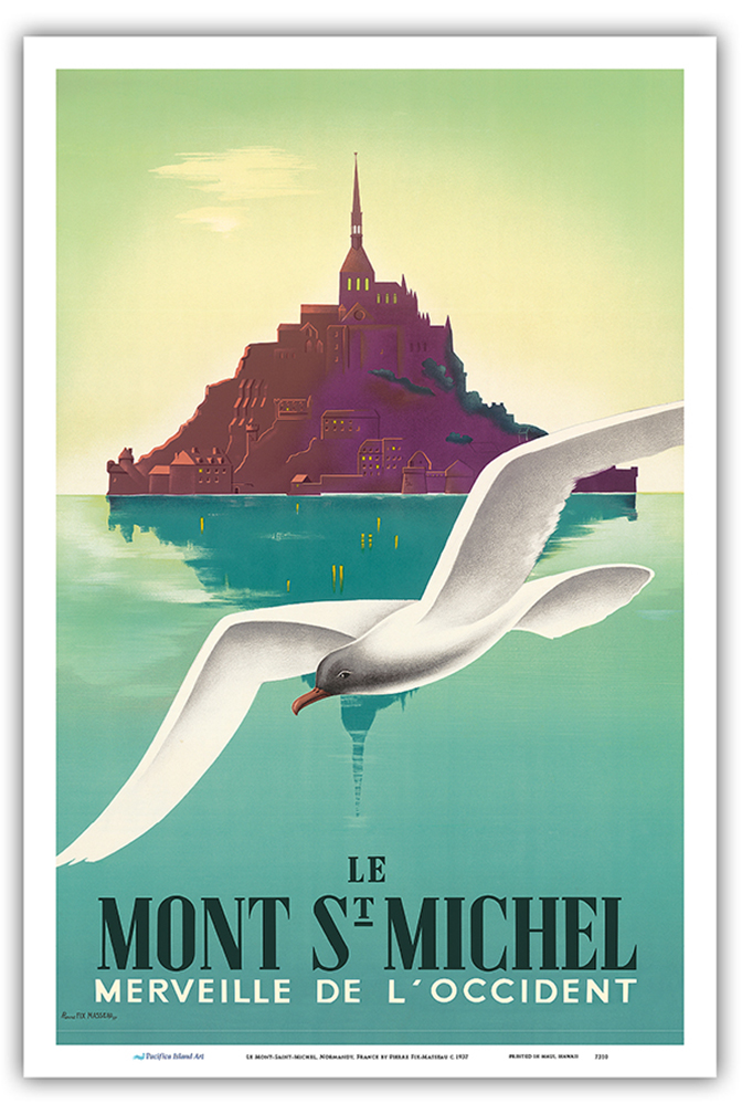 Le Mont St Michel Normandy France - Vintage Travel Poster by Pierre Fix-Masseau - Picture 17 of 25
