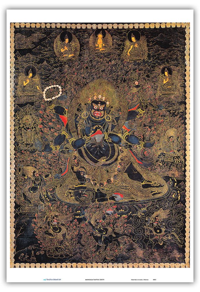 Mahakala Great Protector of Buddha - Vintage Tibetan Thangka Buddhist Painting - Picture 18 of 25