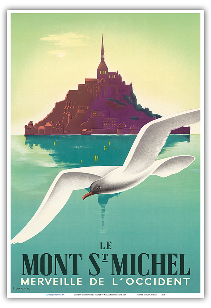 Le Mont St Michel Normandy France - Vintage Travel Poster by Pierre Fix-Masseau - Picture 18 of 25