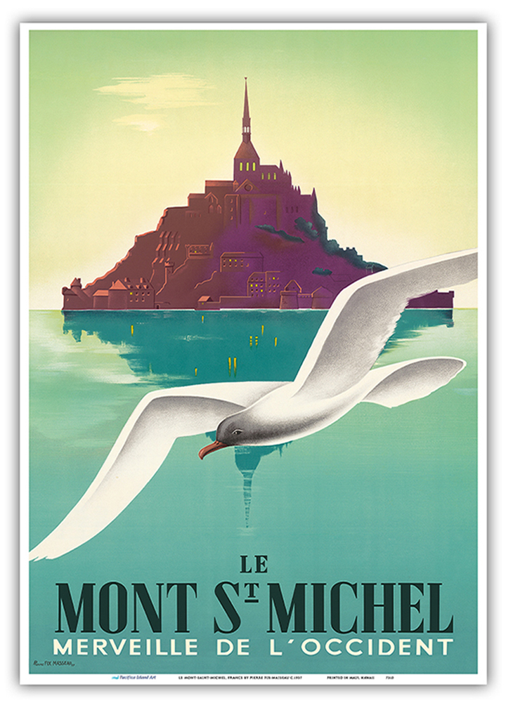 Le Mont St Michel Normandy France - Vintage Travel Poster by Pierre Fix-Masseau - Picture 19 of 25