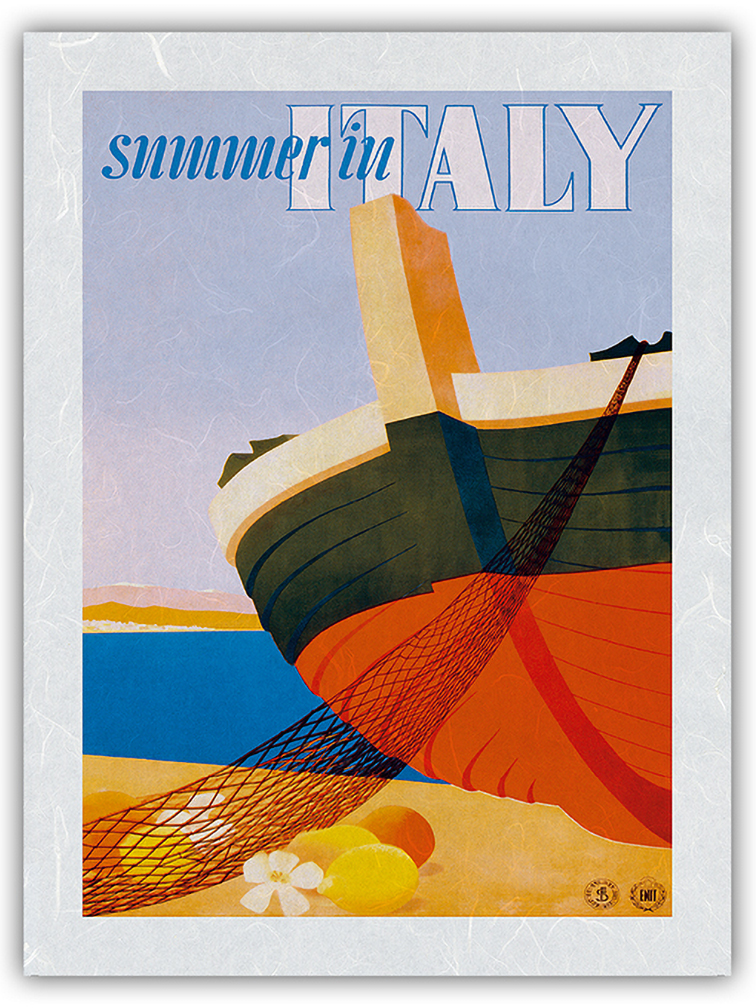 Summer in Italy - Fishing Boat - Vintage Travel Poster by Alfredo Lalia 1951 - Picture 20 of 25