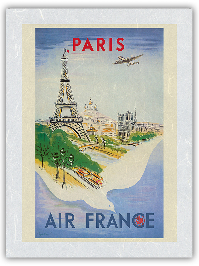 Paris - Eiffel Tower - Vintage Air France Travel Poster by R�gis Manset 1947 - Picture 18 of 23