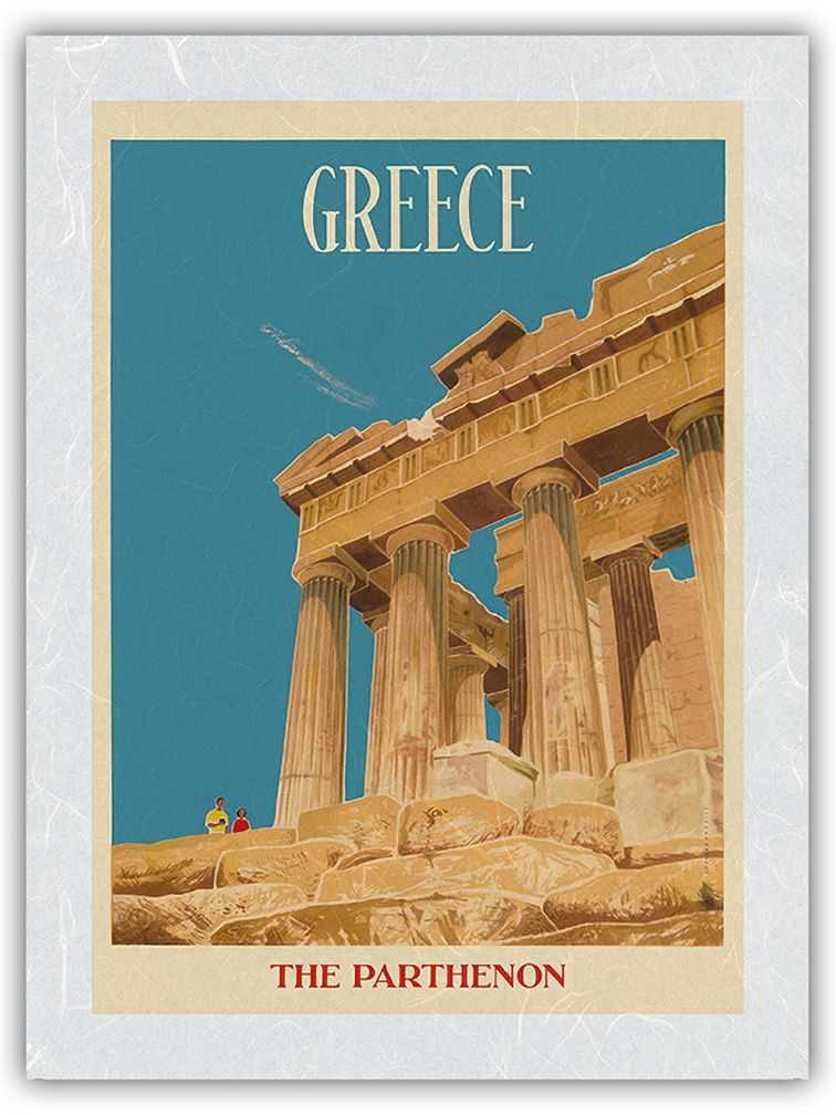 Greece - The Parthenon - Temple of Athena - Vintage Travel Poster c.1954 - Picture 17 of 21