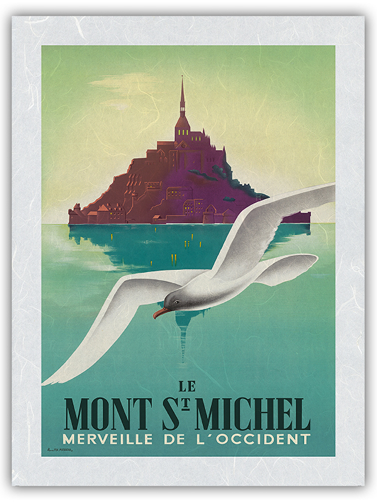 Le Mont St Michel Normandy France - Vintage Travel Poster by Pierre Fix-Masseau - Picture 20 of 25