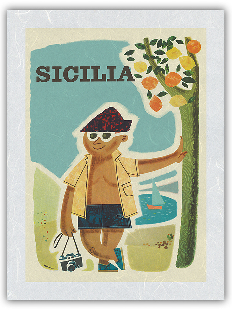 Sicily (Sicilia) Italy - Vintage Travel Poster by Rain� 1957 - Picture 20 of 25