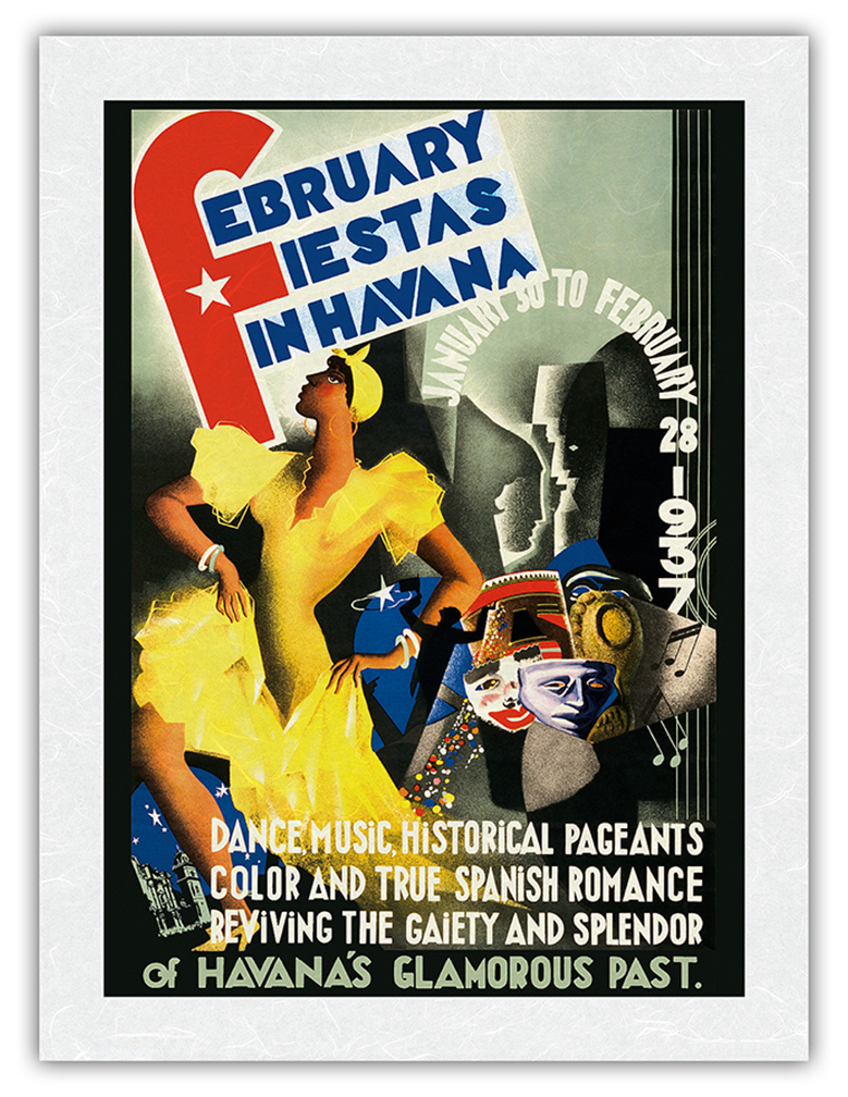 February Fiestas in Havana Cuba - Vintage Travel Poster by Caravia Montenegro - Picture 20 of 23