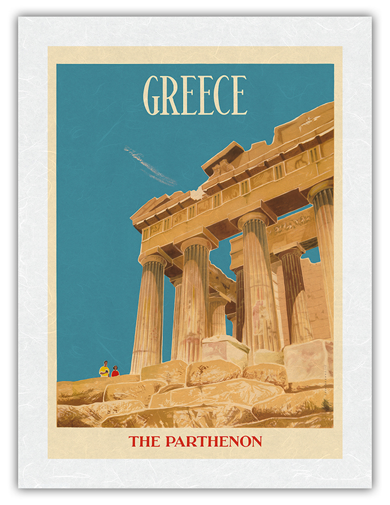 Greece - The Parthenon - Temple of Athena - Vintage Travel Poster c.1954 - Picture 18 of 21