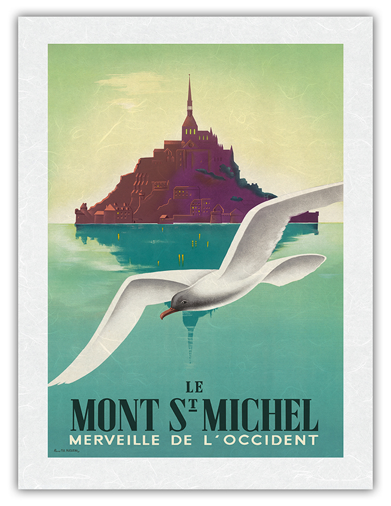 Le Mont St Michel Normandy France - Vintage Travel Poster by Pierre Fix-Masseau - Picture 21 of 25