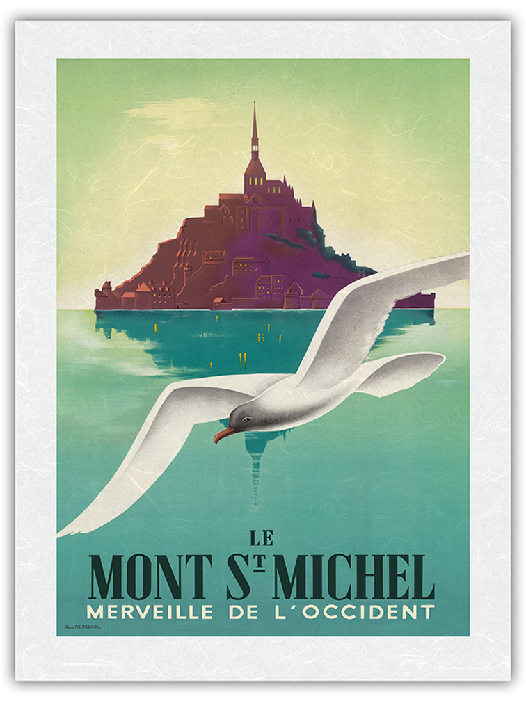 Le Mont St Michel Normandy France - Vintage Travel Poster by Pierre Fix-Masseau - Picture 22 of 25