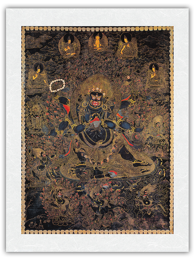 Mahakala Great Protector of Buddha - Vintage Tibetan Thangka Buddhist Painting - Picture 23 of 25