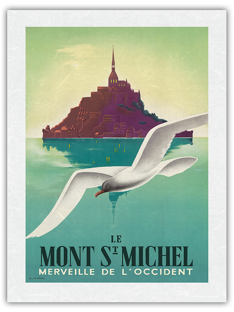 Le Mont St Michel Normandy France - Vintage Travel Poster by Pierre Fix-Masseau - Picture 23 of 25