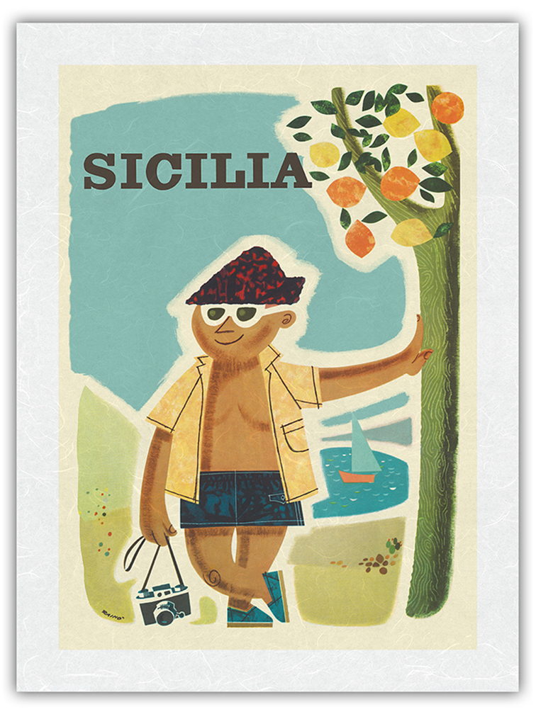 Sicily (Sicilia) Italy - Vintage Travel Poster by Rain� 1957 - Picture 23 of 25