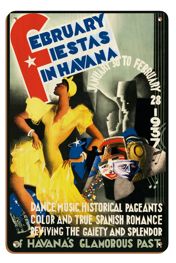 February Fiestas in Havana Cuba - Vintage Travel Poster by Caravia Montenegro - Picture 23 of 23