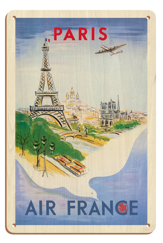 Paris - Eiffel Tower - Vintage Air France Travel Poster by R�gis Manset 1947 - Picture 23 of 23