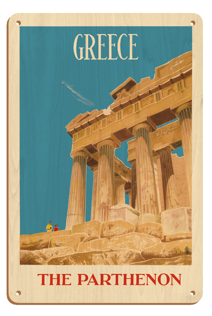 Greece - The Parthenon - Temple of Athena - Vintage Travel Poster c.1954 - Picture 21 of 21
