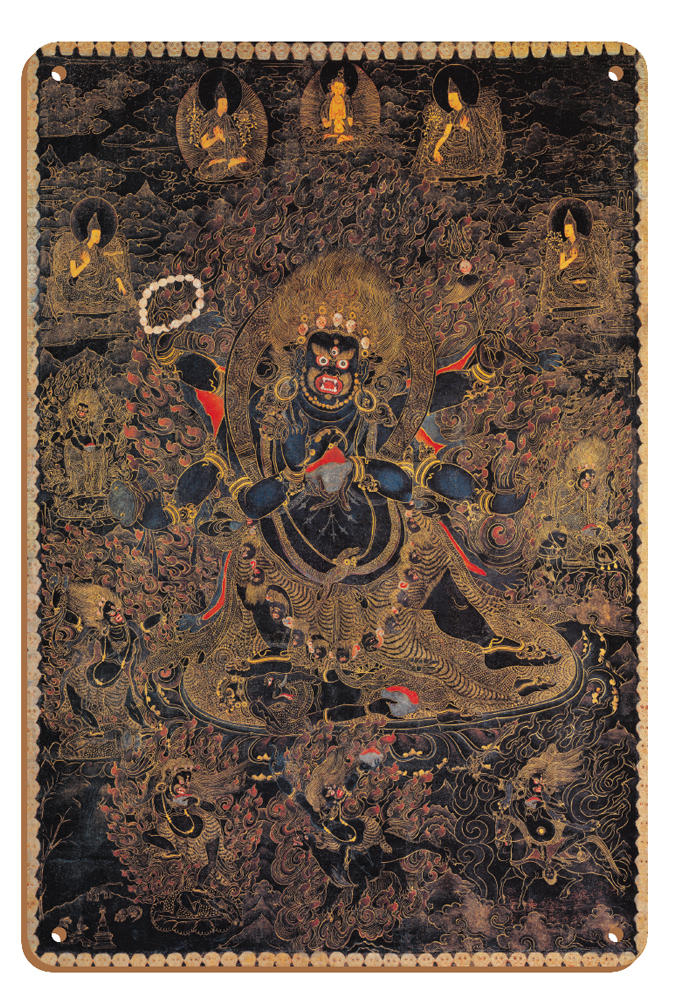Mahakala Great Protector of Buddha - Vintage Tibetan Thangka Buddhist Painting - Picture 25 of 25