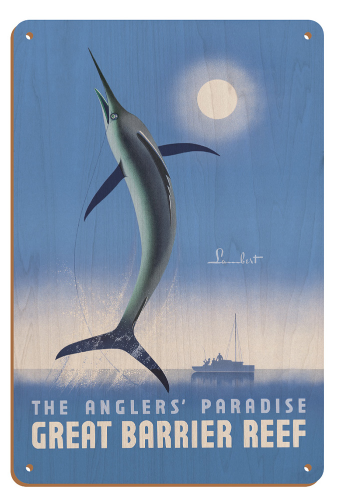 Great Barrier Reef Queensland Australia - Swordfish - Vintage Travel Poster 1936 - Picture 22 of 22