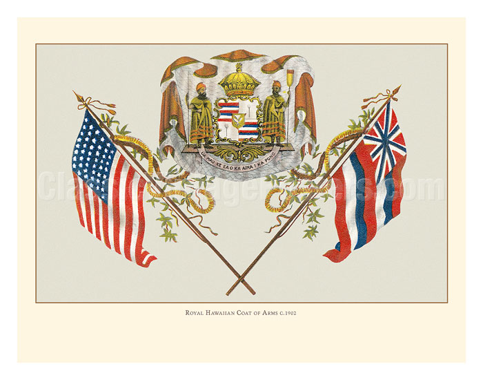Art Prints & Posters Royal Hawaiian Coat of Arms Hawaii State Motto