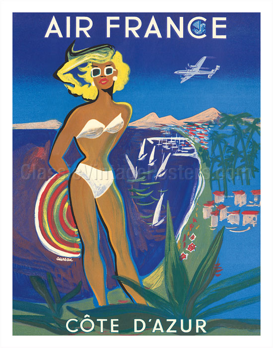  Cote D'Azur French Riviera Print, France Travel Poster