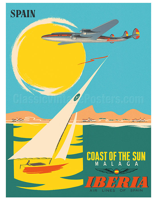 Art Prints & Posters - Málaga, Spain - Coast of the Sun - Iberia ...