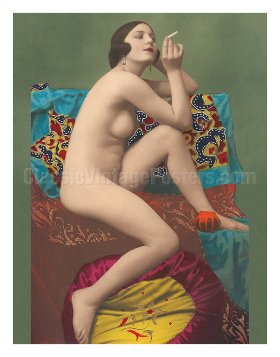 Vintage Art Nudes Erotica - Art Prints & Posters - Classic Vintage French Nude - Hand-Colored Tinted Erotic  Art - Fine Art Prints & Posters - ClassicVintagePosters.com