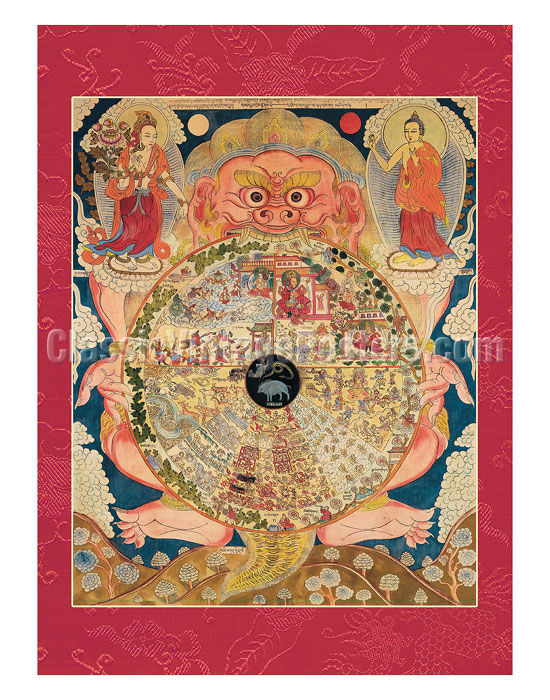 Buddhist Thangka Bhavacakra Samsara paper posters for sale online 