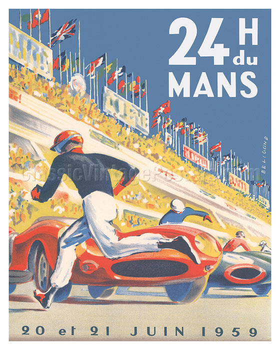 42cm x 59,4 cm ReproductionLe Mans 1958 Poster de course automobile 