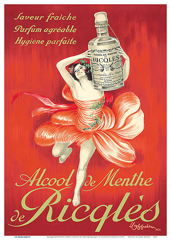 Art Prints & Posters - Ricqlès Peppermint Spirit (Alcool De Menthe Ricqlès)  - c. 1924 - Fine Art Prints & Posters 