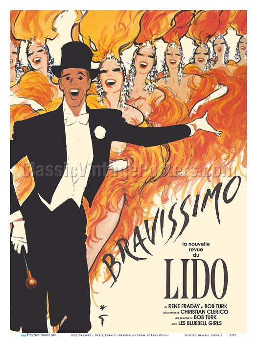 Art Prints & Posters - Lido Cabaret - Paris, France - Bravissimo