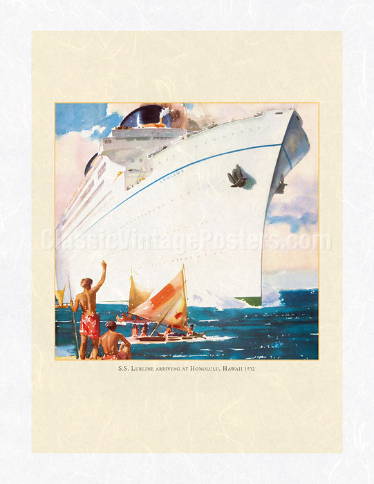 Sunshine Cruises  Vintage Ocean Liner Travel Art Poster Print