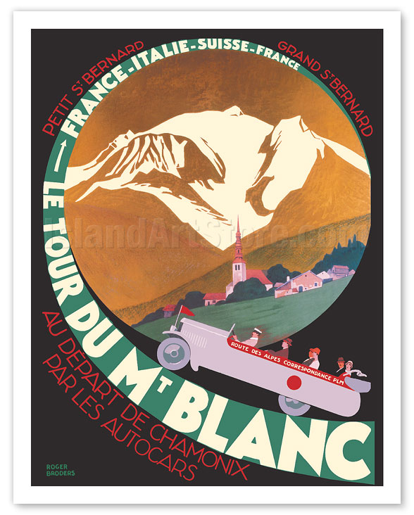 tour du mont blanc travel poster