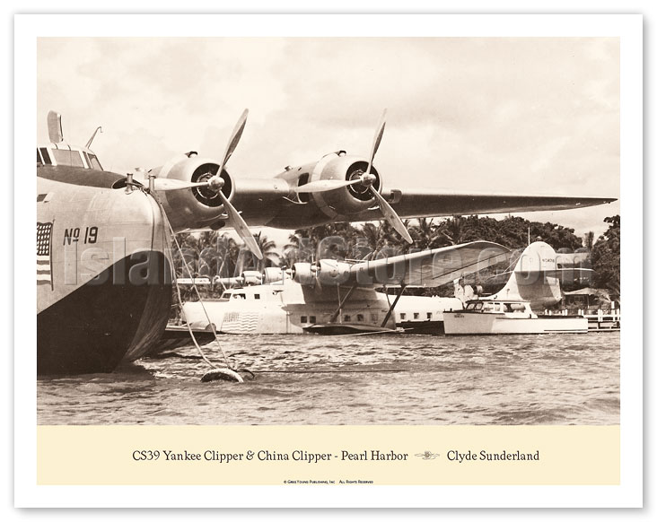 Fine Art Prints & Posters - The Yankee Clipper & China Clipper (Boeing  314) - Pearl Harbor Hawaii 1939 - Pan American Airways - Fine Art Prints &  Posters - IslandArtStore.com