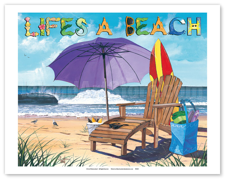 Fine Art Prints Posters Life S A Beach Beach Chair Umbrella