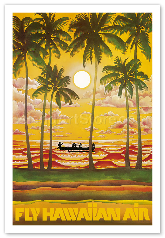 Hawaiian Air アートマップ ビンテージポスター xlrgAPE4636.jpg